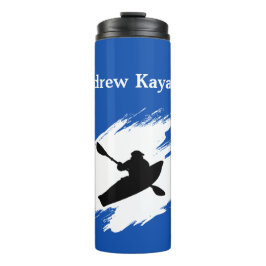 Kayaking - with Kayaker silhouette - Personalize Thermosbecher