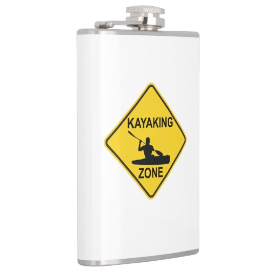 Kayaking Zone Road Sign Flachmann (Rechts)