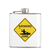 Kayaking Zone Road Sign Flachmann (Vorderseite)