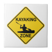 Kayaking Zone Road Sign Fliese (Vorderseite)