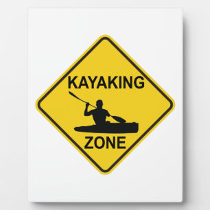 Kayaking Zone Road Sign Fotoplatte