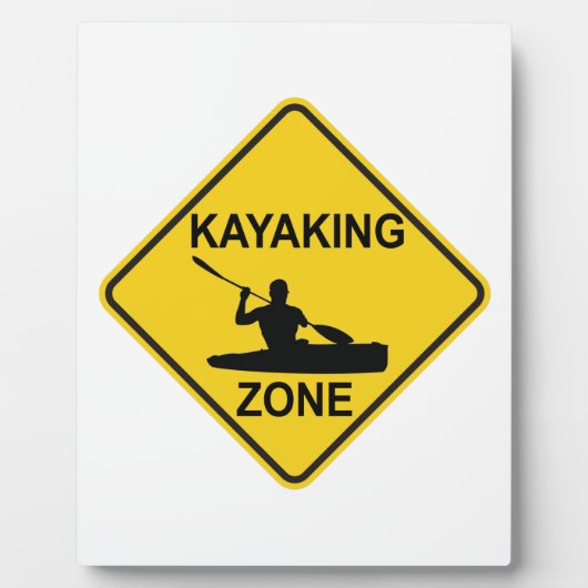 Kayaking Zone Road Sign Fotoplatte (Vorderseite)