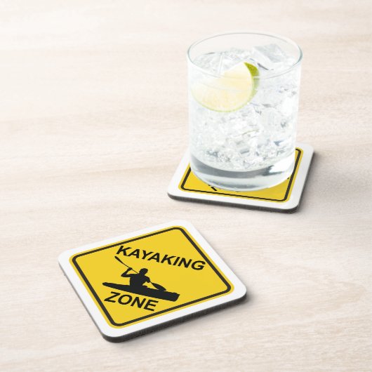 Kayaking Zone Road Sign Getränkeuntersetzer (Rechte Seite)