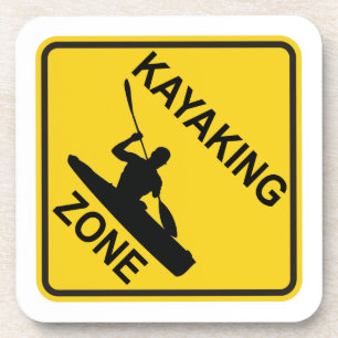 Kayaking Zone Road Sign Getränkeuntersetzer