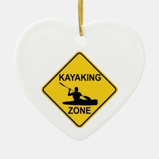 Kayaking Zone Road Sign Keramik Ornament (Vorne)