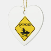 Kayaking Zone Road Sign Keramik Ornament (Links)