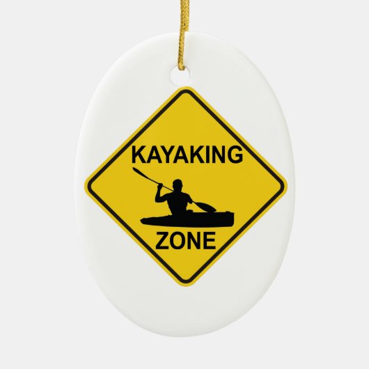Kayaking Zone Road Sign Keramik Ornament (Vorne)
