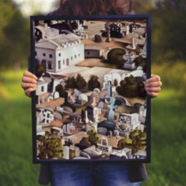 Kayakoy Fethiye Verdrängte Stadtgeometrie Art Poster