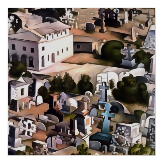 Kayakoy Fethiye Verdrängte Stadtgeometrie Art Poster (Vorderseite)