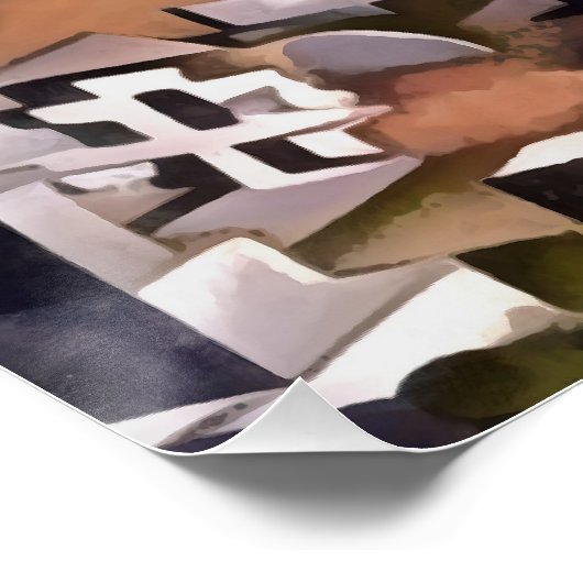 Kayakoy Fethiye Verdrängte Stadtgeometrie Art Poster (Ecke)