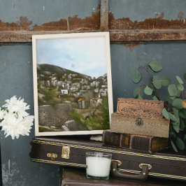 Kayakoy Historische griechische Häuser Abstrakt Poster