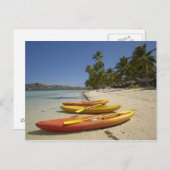 Kayaks am Strand, Plantation Island Resort Postkarte (Vorne/Hinten)