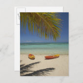 Kayaks am Strand, Plantation Island Resort Postkarte (Vorne/Hinten)
