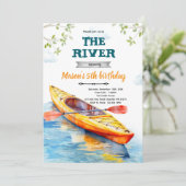 Kayaks birthday party invitation einladung (Stehend Vorderseite)