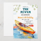 Kayaks birthday party invitation einladung (Vorne/Hinten)