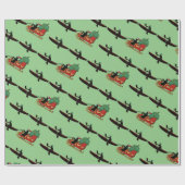 Kayaks Pulling Santa's Schlittenwrapping Paper Geschenkpapier (Flach)