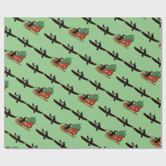 Kayaks Pulling Santa's Schlittenwrapping Paper Geschenkpapier