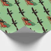 Kayaks Pulling Santa's Schlittenwrapping Paper Geschenkpapier (Ecke)