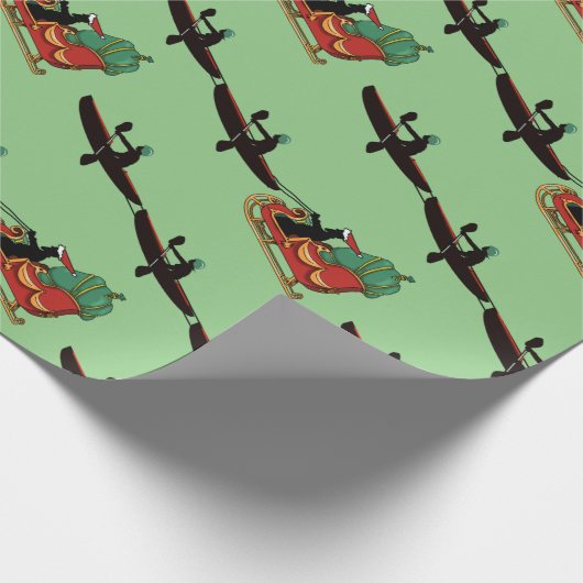 Kayaks Pulling Santa's Schlittenwrapping Paper Geschenkpapier (Ecke)