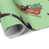 Kayaks Pulling Santa's Schlittenwrapping Paper Geschenkpapier (Rolleneckpunkt)