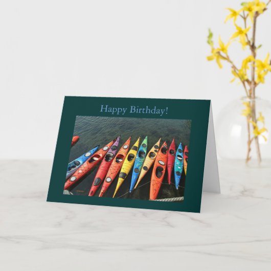 Kayaks, viel Glück zum Geburtstag! Karte (Gelbe Blume)
