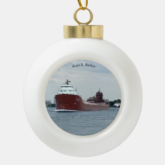 Kaye E. Barker Ball oder Schneeflocke Keramik Kugel-Ornament (Vorderseite)