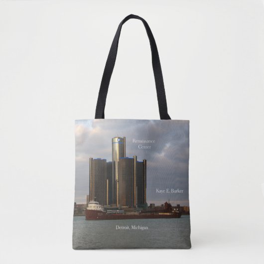 Kaye E. Barker & Ren Cen Detroit auf der ganzen Ta Tasche (Vorderseite)