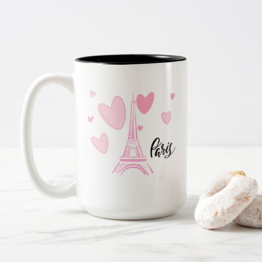 Kaye und Summer Paris Zweifarbige Tasse (Mit Donut)
