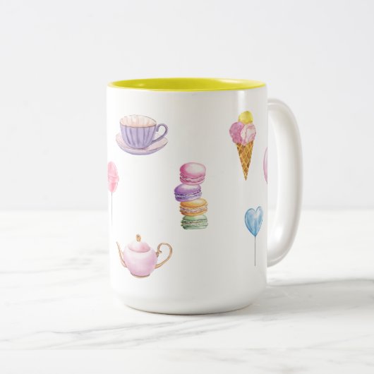 Kaye und Summer Whimsical Zweifarbige Tasse (VorderseiteRechts)