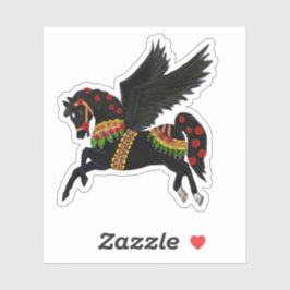 Kayemess Schwarzer Karussell Pegasus Aufkleber