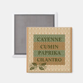 KAYENNE, KUMIN, PAPRIKA, CILANTRO KÜCHENMAGNET MAGNET (Vorderseite/Rückseite)