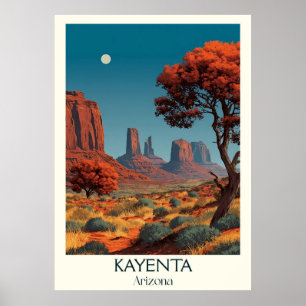 Kayenta Arizona   Retro Monu Poster