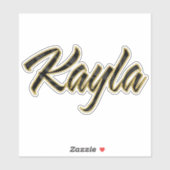 Kayla black gold Lettering Aufkleber Sticker (Blatt)