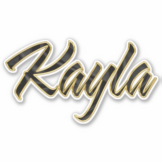 Kayla black gold Lettering Aufkleber Sticker (Vorderseite)
