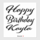 Kayla Name Vorname black Sticker Geburtstag (Blatt)