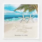 KAYLA Starfish Couple FRAGTE 4 IHRE NAMEN IN SAND Serviette (Vorderseite)