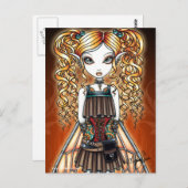 "Kayla" Steampunk Fairy Nahe Postkarte (Vorne/Hinten)