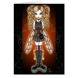 "Kayla" Steampunk Fee-Karte
