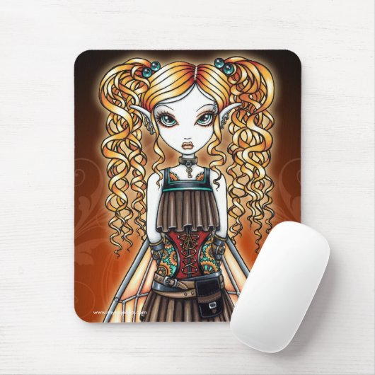 "Kayla" Steampunk Fee nahes hohes Mouspad Mousepad (Mit Mouse)
