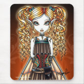 "Kayla" Steampunk Fee nahes hohes Mouspad Mousepad (Vorne)