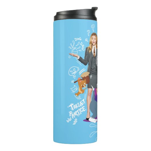 Kayla, Tom & Jerry - ein Spiel mit Katze und Maus Thermosbecher (Nach links gedreht)