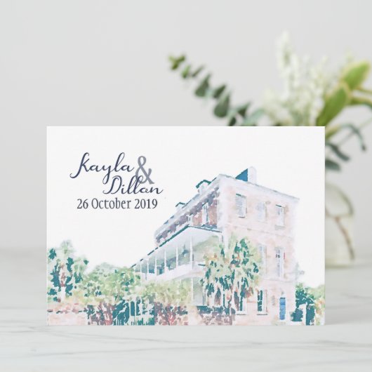 Kayla u. Dillons Schluss Save the Date Einladung (Stehend Vorderseite)