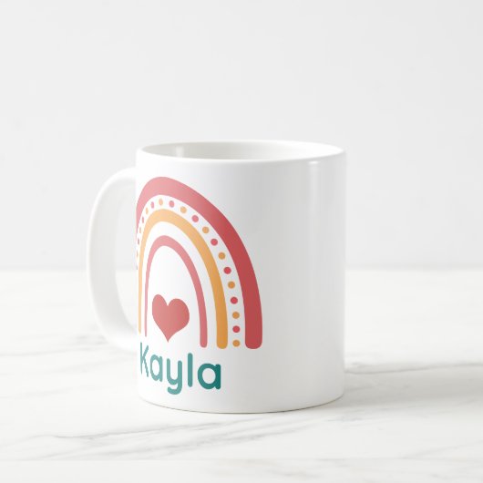 Kayla Vintag Boho Rainbow Kaffeetasse (Vorderseite Links)