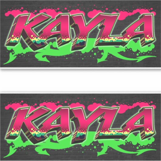 Kayla Vorname Name Graffiti Aufkleber Sticker (Vorderseite)
