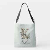 Kaylas Radiant Light - Boho Floral Monogramm Tragetaschen Mit Langen Trägern (Rückseite)