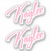 Kaylee Decorative Name in Pink x2 Aufkleber (Vorderseite)