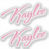 Kaylee-Name in rosa Skript x2 Aufkleber (Vorderseite)