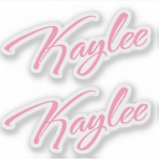 Kaylee-Name in rosa Skript x2 Aufkleber (Vorderseite)