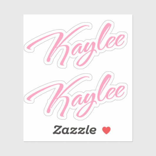 Kaylee-Name in rosa Skript x2 Aufkleber (Blatt)