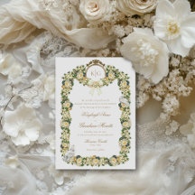 Kayleigh Vintage Gelb Gold Crest Florale Hochzeit